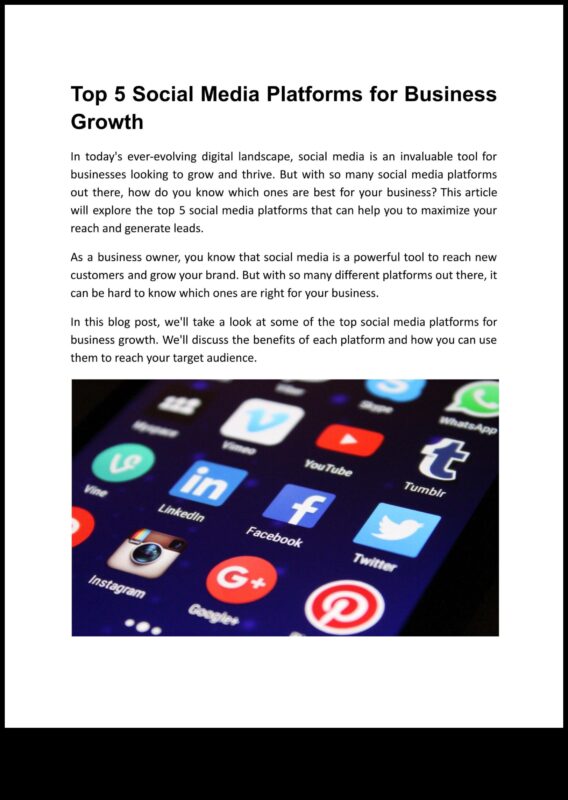 5 populārākās sociālo mediju platformas uzņēmējdarbības izaugsmei